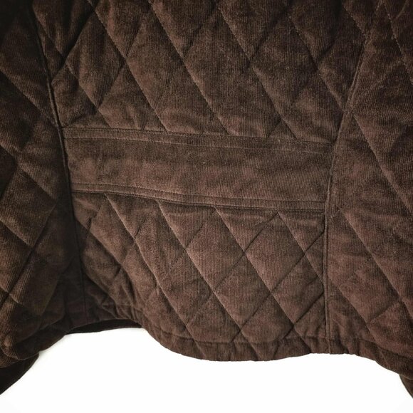 Eddie Bauer Women's Brown Quilted Corduroy Full Zip Chic Bohemian Jacket Size S - Picture 7 of 7